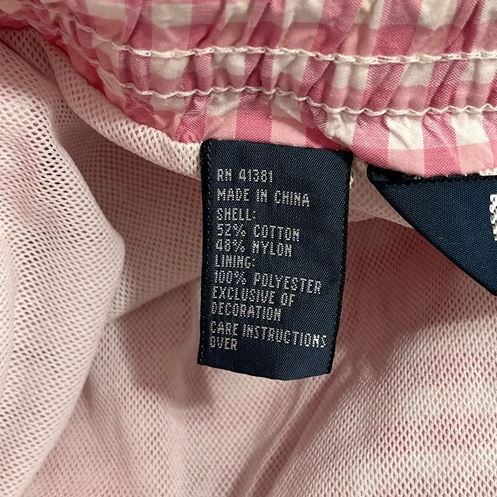 Polo Ralph Lauren Swim Trunks Mens M Pink Gingham Check Pony Logo Beach Pool